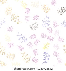 Light Blue, Red vector seamless doodle backdrop with branches. Creative illustration in blurred style with leaves, branches. Design for wallpaper, fabric makers.