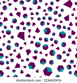 Light Blue, Red vector seamless, isometric cover with triangles, rectangles. Glitter abstract illustration with squares, lines. Pattern for trendy fabric, wallpapers.