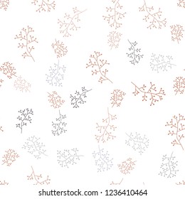 Light Blue, Red vector seamless elegant wallpaper with branches. Colorful illustration in doodle style with leaves, branches. Design for wallpaper, fabric makers.