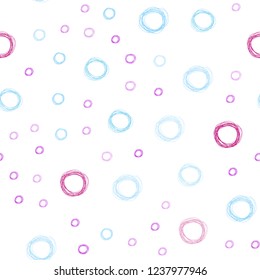 Light Blue, Red vector seamless template with circles. Illustration with set of shining colorful abstract circles. Pattern can be used as texture of wallpapers.