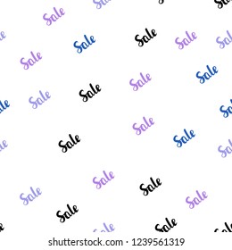 Light Blue, Red vector seamless cover with symbols of sales. Abstract illustration with colorful gradient symbols of sales. Template for season sales, shopping ads.