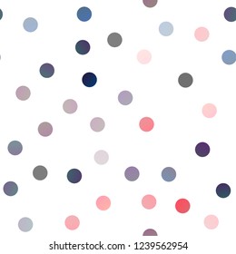 Light Blue, Red vector seamless pattern with spheres. Glitter abstract illustration with blurred drops of rain. Completely new template for your brand book.