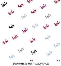 Light Blue, Red vector seamless texture with selling simbols. Colorful set of  percentage signs in simple style. Template for season sales, shopping ads.