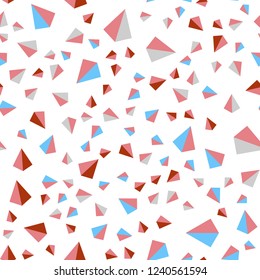 Light Blue, Red vector seamless, isometric background with triangles. Modern abstract illustration with colorful triangles. Pattern for trendy fabric, wallpapers.
