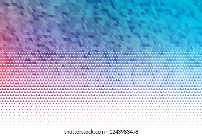 Light Blue, Red vector seamless layout with lines, triangles. Triangles on abstract background with colorful gradient. Trendy design for wallpaper, fabric makers.