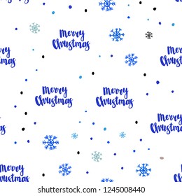 Light Blue, Red vector seamless background with xmas snowflakes. Colorful decorative design in xmas style with snow. Design for textile, fabric, wallpapers.