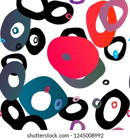Light Blue, Red vector seamless backdrop with dots, spots. Illustration with set of shining colorful abstract circles. Template for business cards, websites.