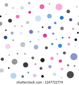 Light Blue, Red vector seamless texture with disks. Illustration with set of shining colorful abstract circles. Template for business cards, websites.