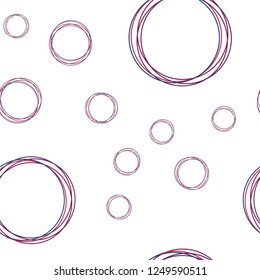 Light Blue, Red vector seamless cover with spots. Abstract illustration with colored bubbles in nature style. Pattern for trendy fabric, wallpapers.