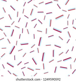 Light Blue, Red vector seamless, isometric template with repeated sticks. Modern geometrical abstract illustration with Lines. Texture for window blinds, curtains.