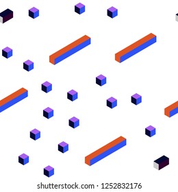 Light Blue, Red vector seamless, isometric texture in rectangular style. Modern abstract illustration with colorful rectangles. Design for wallpaper, fabric makers.