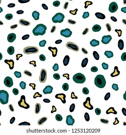 Light Blue, Red vector seamless pattern with spheres. Beautiful colored illustration with blurred circles in nature style. Pattern for trendy fabric, wallpapers.