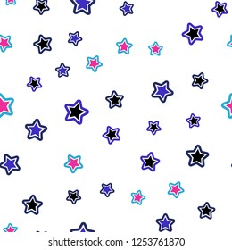 Light Blue, Red vector seamless pattern with christmas stars. Decorative shining illustration with stars on abstract template. Design for textile, fabric, wallpapers.
