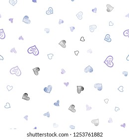 Light Blue, Red vector seamless texture with lovely hearts. Glitter abstract illustration with colorful hearts in romantic style. Pattern for marriage gifts, congratulations.