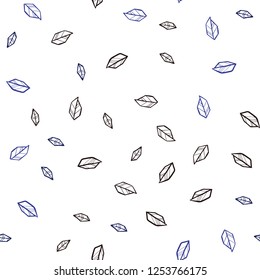 Light Blue, Red vector seamless elegant template with leaves. Brand new colored illustration in blurry style with leaves. Template for business cards, websites.