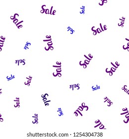 Light Blue, Red vector seamless pattern with sale signs. Gradient illustration with discount signs on white backdrop. Pattern for ads, posters, banners of sales.