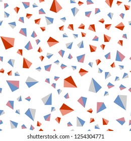 Light Blue, Red vector seamless, isometric texture with triangular style. Triangles on abstract background with colorful gradient. Design for wallpaper, fabric makers.