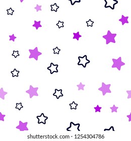 Light Blue, Red vector seamless template with sky stars. Modern geometrical abstract illustration with stars. Pattern for trendy fabric, wallpapers.
