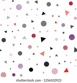 Light Blue, Red vector seamless pattern in polygonal style with circles. Illustration with set of colorful circles, triangles. Template for business cards, websites.