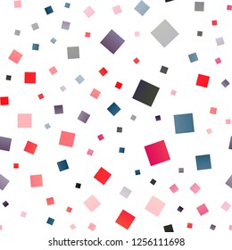 Light Blue, Red vector seamless pattern in square style. Glitter abstract illustration with rectangular shapes. Best design for your ad, poster, banner.