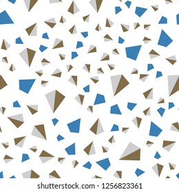 Light Blue, Red vector seamless, isometric template with crystals, triangles. Glitter abstract illustration with triangular shapes. Pattern for design of fabric, wallpapers.