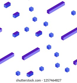 Light Blue, Red vector seamless, isometric layout with lines, rectangles. Abstract gradient illustration with rectangles. Pattern for design of fabric, wallpapers.