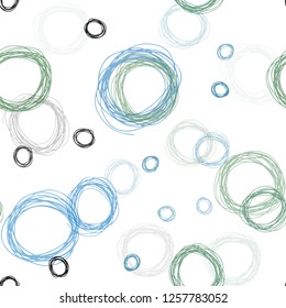 Light Blue, Red vector seamless background with bubbles. Illustration with set of shining colorful abstract circles. Template for business cards, websites.