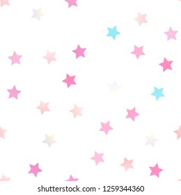 Light Blue, Red vector seamless texture with beautiful stars. Modern geometrical abstract illustration with stars. The pattern can be used for new year ad, booklets.