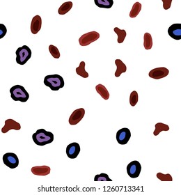 Light Blue, Red vector seamless pattern with spheres. Beautiful colored illustration with blurred circles in nature style. Trendy design for wallpaper, fabric makers.