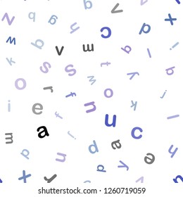 Light Blue, Red vector seamless layout with latin alphabet. Abstract illustration with colored latin alphabet. Pattern for trendy fabric, wallpapers.