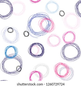 Light Blue, Red vector seamless background with bubbles. Blurred bubbles on abstract background with colorful gradient. Design for textile, fabric, wallpapers.