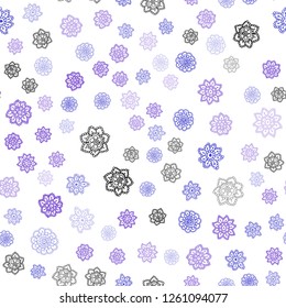 Light Blue, Red vector seamless template with ice snowflakes. Decorative shining illustration with snow on abstract template. Trendy design for wallpaper, fabric makers.
