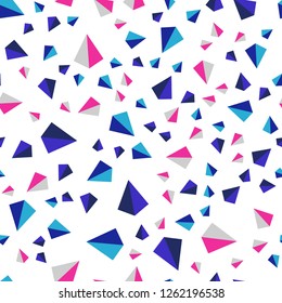 Light Blue, Red vector seamless, isometric backdrop with lines, triangles. Modern abstract illustration with colorful triangles. Design for textile, fabric, wallpapers.