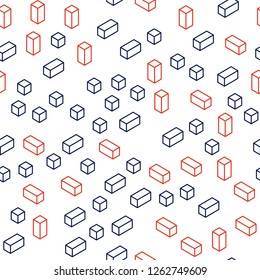 Light Blue, Red vector seamless, isometric template with rhombus. Abstract gradient illustration with rectangles. Pattern for design of fabric, wallpapers.