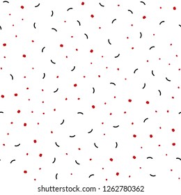 Light Blue, Red vector seamless texture with disks, lines. Design with connection of dots and lines on colorful background. Trendy design for wallpaper, fabric makers.