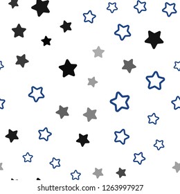 Light Blue, Red vector seamless cover with small and big stars. Modern geometrical abstract illustration with stars. Texture for window blinds, curtains.
