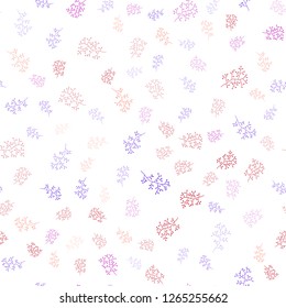 Light Blue, Red vector seamless doodle backdrop with leaves, branches. Colorful illustration in doodle style with leaves, branches. Template for business cards, websites.
