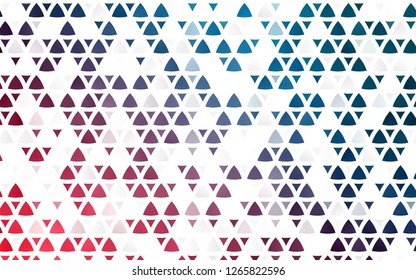 Light Blue, Red vector seamless backdrop with lines, triangles. Decorative design in abstract style with triangles. Pattern for design of window blinds, curtains.