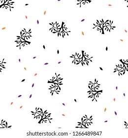 Light Blue, Red vector seamless abstract background with leaves, branches. Creative illustration in blurred style with leaves, branches. Design for wallpaper, fabric makers.
