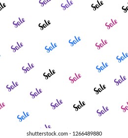 Light Blue, Red vector seamless cover with symbols of sales. Abstract illustration with colorful gradient symbols of sales. Backdrop for ads, leaflets of Black Friday.