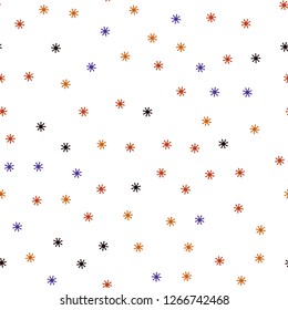 Light Blue, Red vector seamless texture with colored snowflakes. Colorful decorative design in xmas style with snow. Pattern for design of fabric, wallpapers.