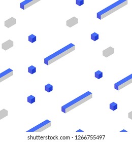 Light Blue, Red vector seamless, isometric cover in polygonal style. Modern abstract illustration with colorful rectangles. Pattern for design of fabric, wallpapers.