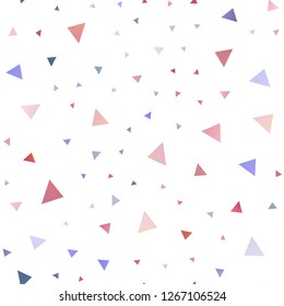 Light Blue, Red vector seamless template with crystals, triangles. Illustration with set of colorful triangles. Pattern can be used for websites.