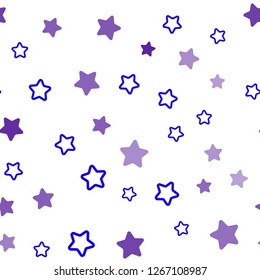 Light Blue, Red vector seamless texture with beautiful stars. Modern geometrical abstract illustration with stars. Pattern for design of fabric, wallpapers.