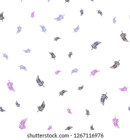 Light Blue, Red vector seamless doodle pattern with leaves. Creative illustration in blurred style with leaves. Pattern for trendy fabric, wallpapers.