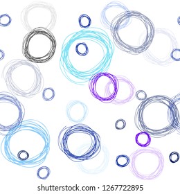 Light Blue, Red vector seamless background with bubbles. Glitter abstract illustration with blurred drops of rain. Pattern for trendy fabric, wallpapers.