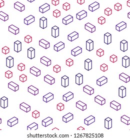 Light Blue, Red vector seamless, isometric background with rectangles. Glitter abstract illustration with rectangular shapes. Design for wallpaper, fabric makers.