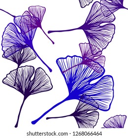 Light Blue, Red vector seamless doodle background with leaves. Blurred decorative design in Indian style with leaves. Texture for window blinds, curtains.