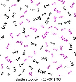 Light Blue, Red vector seamless backdrop with phrase LOVE YOU. Illustration with colorful phrase LOVE YOU in romantic style. Design for wallpaper, fabric makers.