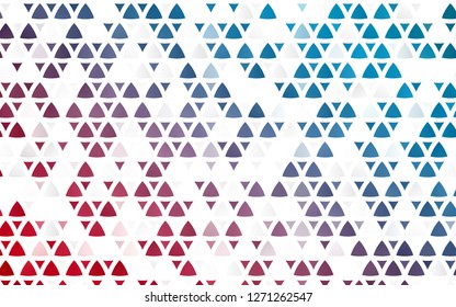 Light Blue, Red vector seamless template with crystals, triangles. Abstract gradient illustration with triangles. Trendy design for wallpaper, fabric makers.